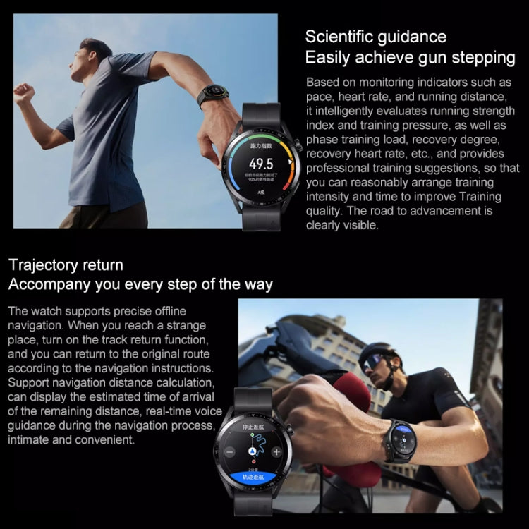 HUAWEI WATCH GT 3 Smart Watch 46mm Rubber Wristband, 1.43 inch AMOLED Screen, Support Heart Rate Monitoring / GPS / 14-days Battery Life / NFC(Black) - Wearable Devices by Huawei | Online Shopping UK | buy2fix