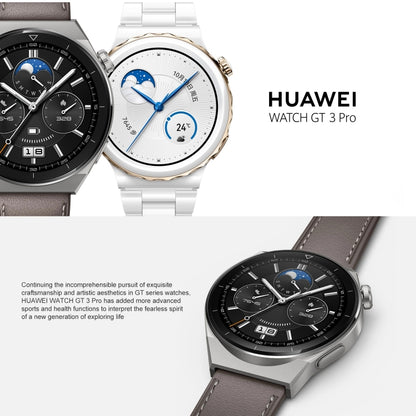 HUAWEI WATCH GT 3 Pro Titanium Smart Watch 46mm Genuine Leather Wristband, 1.43 inch AMOLED Screen, Support ECG / GPS / 14-days Battery Life(Grey) - Wearable Devices by Huawei | Online Shopping UK | buy2fix