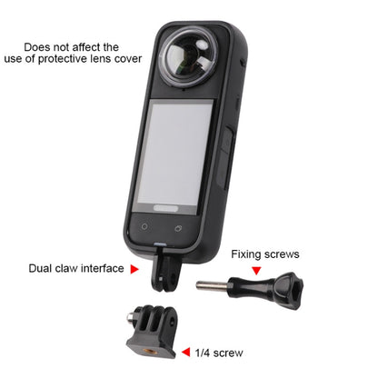 For Insta360 X4 PC Plastic Protective Frame with PC Lens Cover Guard (Black) - Mount & Holder by buy2fix | Online Shopping UK | buy2fix