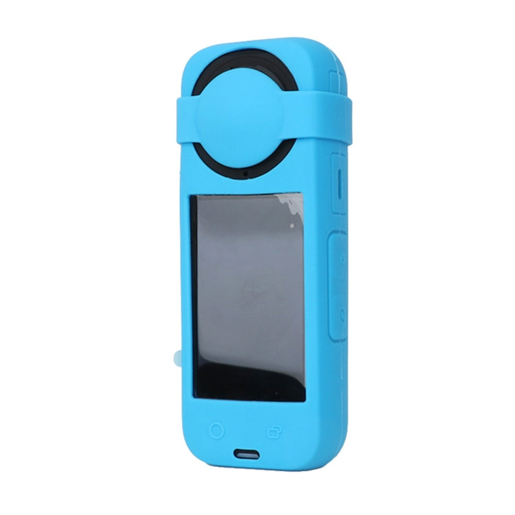 For Insta360 X4 Silicone Protective Case with Lens Cover (Blue) - Case & Bags by buy2fix | Online Shopping UK | buy2fix