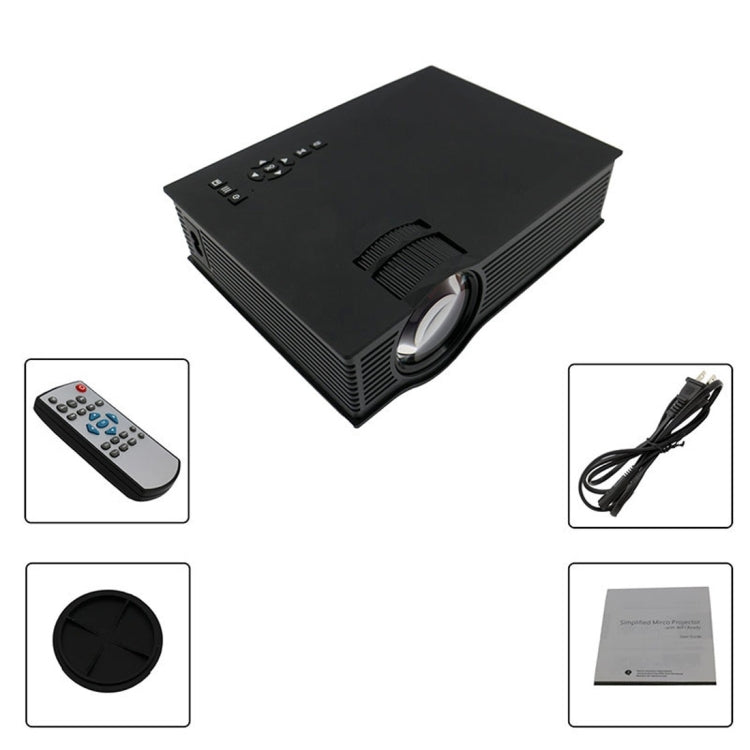 UC68 1200 Lumens HD 800 x 480 Digital LED Projector with Remote Control, Support USB / SD / VGA / HDMI(Black) - LED Projector by buy2fix | Online Shopping UK | buy2fix