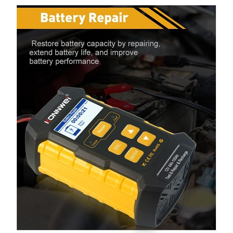 KONNWEI KW510 3 in 1 Car Battery Tester / Charger / Repairer, Support 8 Languages (EU Plug) - Code Readers & Scan Tools by buy2fix | Online Shopping UK | buy2fix