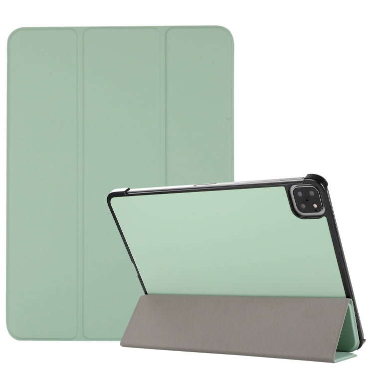 3-folding Skin Texture Horizontal Flip TPU + PU Leather Case with Holder For iPad Air 11 2024 / 2022 / 2020 10.9 (Mint Green) - iPad Air (2022) / (2020) 10.9 Cases by buy2fix | Online Shopping UK | buy2fix