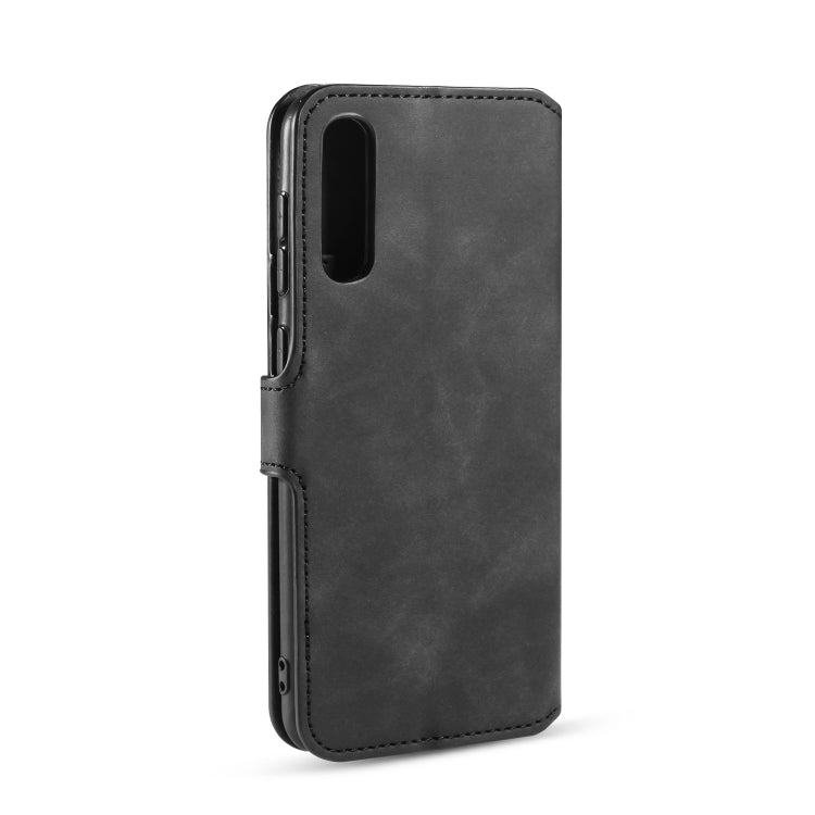 For Galaxy A30s / A50s DG.MING Retro Oil Side Horizontal Flip Case with Holder & Card Slots & Wallet(Black) - Galaxy Phone Cases by DG.MING | Online Shopping UK | buy2fix