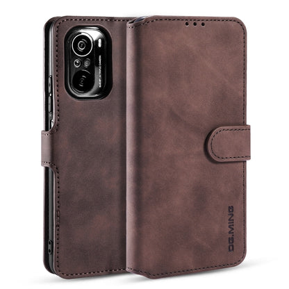 For Xiaomi Redmi K40 DG.MING Retro Oil Side Horizontal Flip Leather Case with Holder & Card Slots & Wallet(Coffee) - Xiaomi Cases by DG.MING | Online Shopping UK | buy2fix