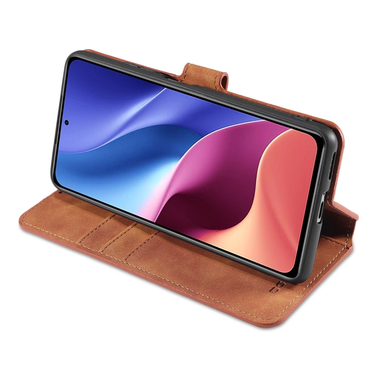 For Xiaomi Redmi K40 DG.MING Retro Oil Side Horizontal Flip Leather Case with Holder & Card Slots & Wallet(Brown) - Xiaomi Cases by DG.MING | Online Shopping UK | buy2fix