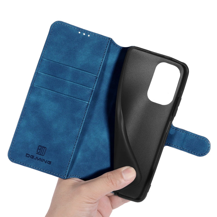 For Xiaomi Redmi K40 Pro DG.MING Retro Oil Side Horizontal Flip Leather Case with Holder & Card Slots & Wallet(Blue) - Xiaomi Cases by DG.MING | Online Shopping UK | buy2fix