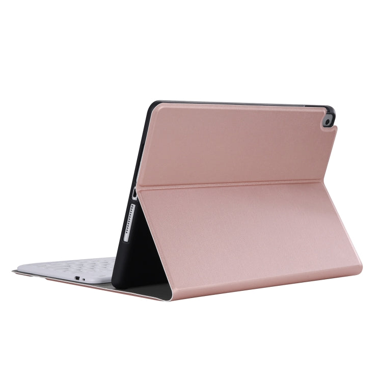 YA098B Detachable Lambskin Texture Round Keycap Bluetooth Keyboard Leather Tablet Case with Pen Slot & Stand For iPad Air 4 10.9 inch (2020) / Pro 11 inch (2020) & (2018)(Rose Gold) - Universal by buy2fix | Online Shopping UK | buy2fix