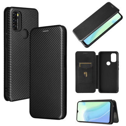 For Blackview A70 (2021) Carbon Fiber Texture Horizontal Flip TPU + PC + PU Leather Case with Card Slot(Black) - More Brand by buy2fix | Online Shopping UK | buy2fix