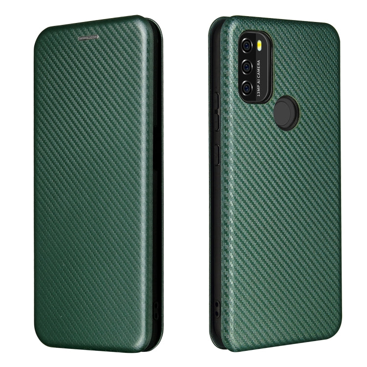 For Blackview A70 (2021) Carbon Fiber Texture Horizontal Flip TPU + PC + PU Leather Case with Card Slot(Green) - More Brand by buy2fix | Online Shopping UK | buy2fix