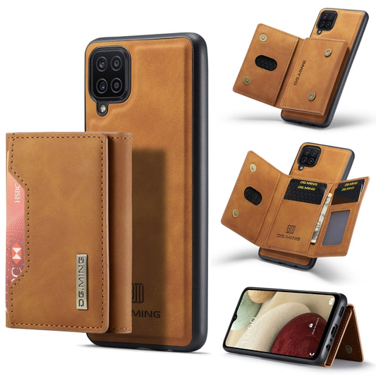 For Samsung Galaxy A12 5G DG.MING M2 Series 3-Fold Multi Card Bag Back Cover Shockproof Case with Wallet & Holder Function(Brown) - Galaxy Phone Cases by DG.MING | Online Shopping UK | buy2fix