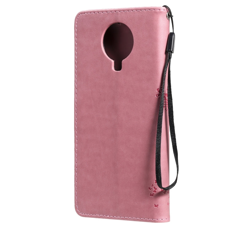 For Nokia G10 Tree & Cat Pattern Pressed Printing Horizontal Flip PU Leather Case with Holder & Card Slots & Wallet & Lanyard(Pink) - Nokia Cases by buy2fix | Online Shopping UK | buy2fix