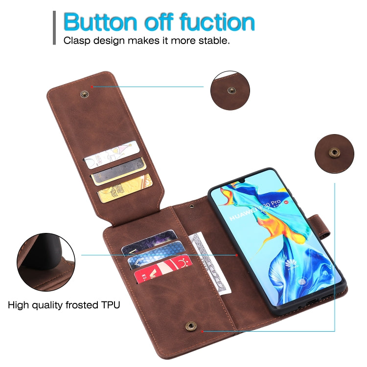 For Huawei P30 Pro Skin Feel Business Horizontal Flip PU Leather Case with Holder & Multi-Card Slots & Wallet & Lanyard & Photo Frame(Brown) - Huawei Cases by buy2fix | Online Shopping UK | buy2fix