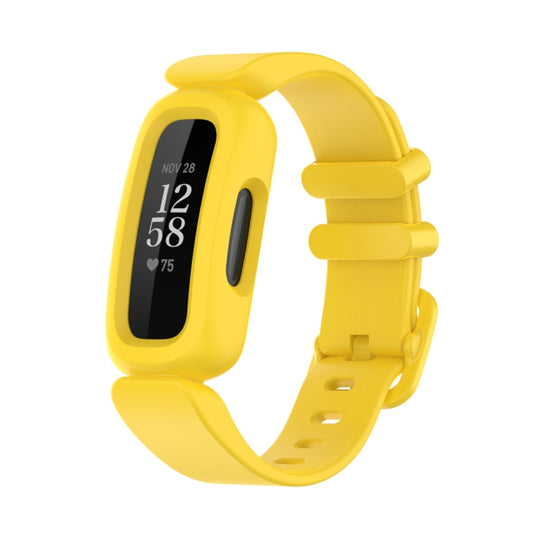 For Fitbit Ace 3 Silicone Integrated Watch Band(Yellow) - Watch Bands by buy2fix | Online Shopping UK | buy2fix