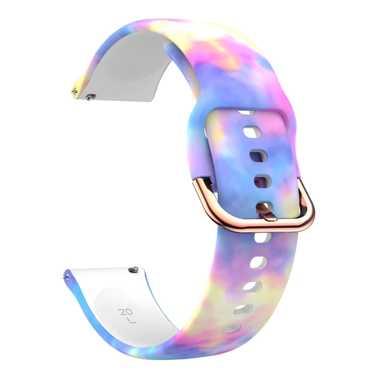 For Samsung Galaxy Watch 42mm Silicone Printing Watch Band(Colorful Twill) - Watch Bands by buy2fix | Online Shopping UK | buy2fix