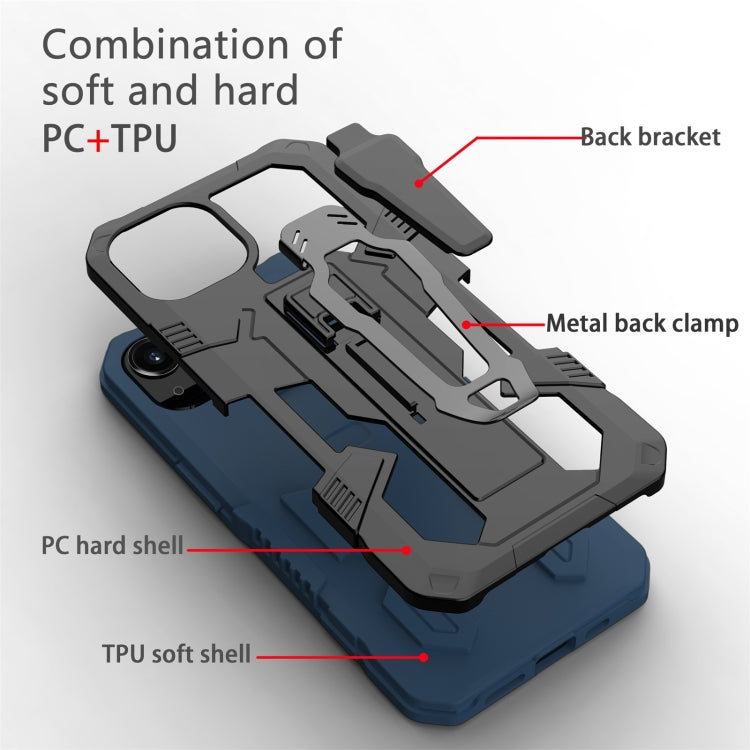 For iPhone 13 Machine Armor Warrior Shockproof PC + TPU Protective Case(Blue) - iPhone 13 Cases by buy2fix | Online Shopping UK | buy2fix