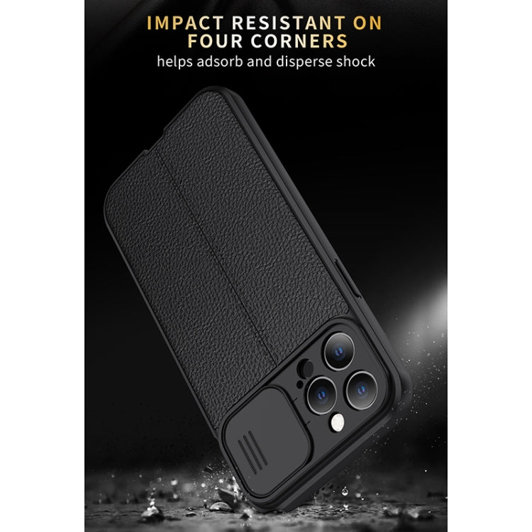 For iPhone 12 Pro Max Litchi Texture Sliding Camshield TPU Protective Case (Black) - iPhone 12 Pro Max Cases by buy2fix | Online Shopping UK | buy2fix