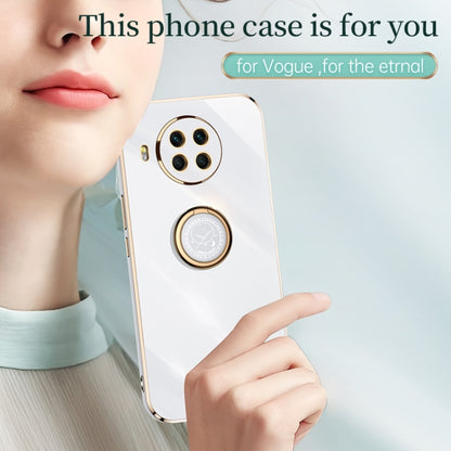 For Xiaomi Mi 10T Lite 5G XINLI Straight 6D Plating Gold Edge TPU Shockproof Case with Ring Holder(Mint Green) - Xiaomi Cases by XINLI | Online Shopping UK | buy2fix