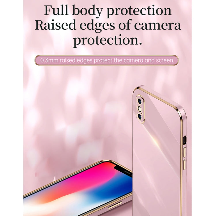 For iPhone X XINLI Straight 6D Plating Gold Edge TPU Shockproof Case with Ring Holder(Celestial Blue) - More iPhone Cases by XINLI | Online Shopping UK | buy2fix