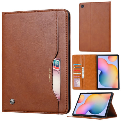 For Samsung Galaxy Tab A7 Lite Knead Skin Texture Horizontal Flip Leather Case with Photo Frame & Holder & Card Slots & Wallet(Brown) - Tab A7 Lite T220 / T225 by buy2fix | Online Shopping UK | buy2fix