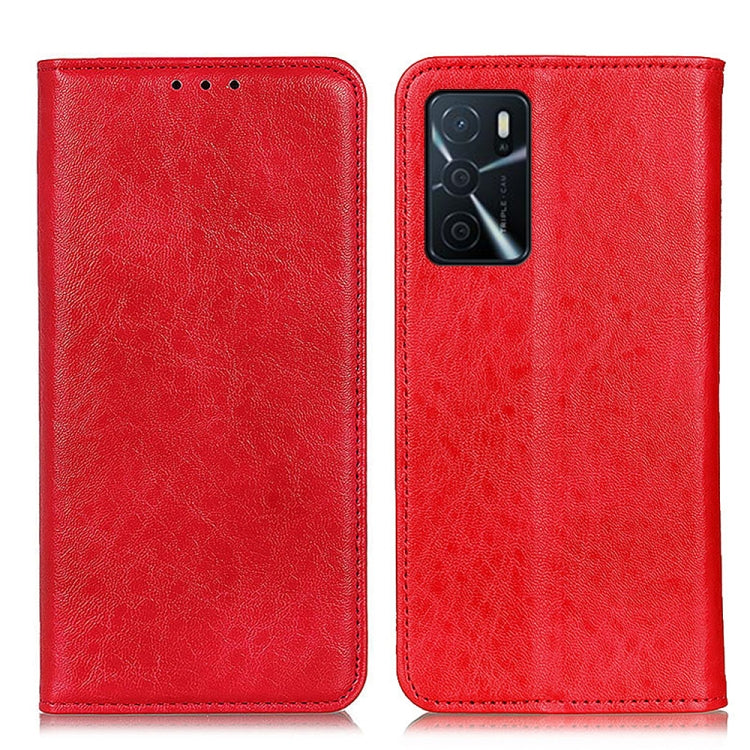 For OPPO A16 Magnetic Crazy Horse Texture Horizontal Flip Leather Case with Holder & Card Slots & Wallet(Red) - OPPO Cases by buy2fix | Online Shopping UK | buy2fix