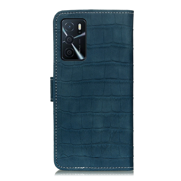 For OPPO A16 Magnetic Crocodile Texture Horizontal Flip Leather Case with Holder & Card Slots & Wallet(Green) - OPPO Cases by buy2fix | Online Shopping UK | buy2fix