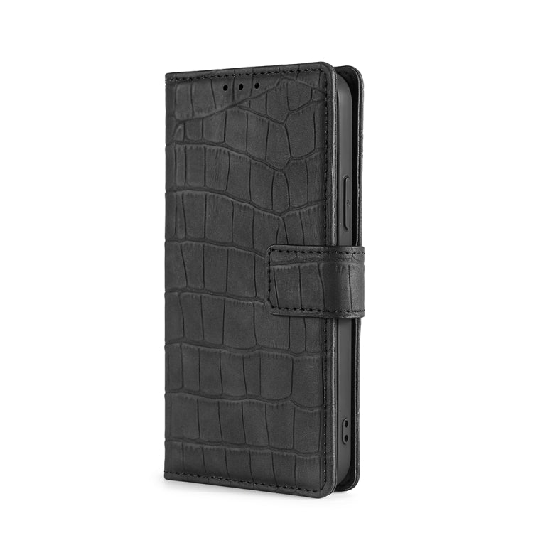 For OPPO A94 5G / F19 Pro+ / Reno5 Z Skin Feel Crocodile Texture Magnetic Clasp Horizontal Flip PU Leather Case with Holder & Card Slots & Wallet(Black) - OPPO Cases by buy2fix | Online Shopping UK | buy2fix