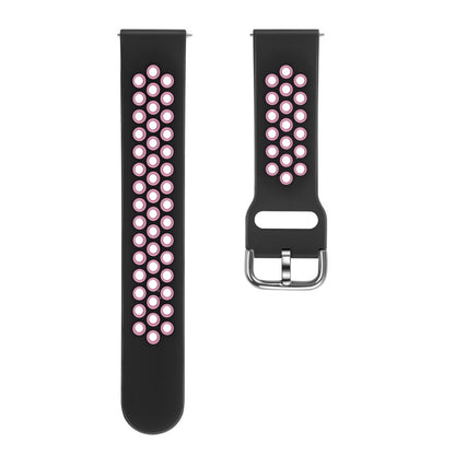 For Galaxy Watch 46 / S3 / Huawei Watch GT 1 / 2 22mm Smart Watch Silicone Double Color Watch Band, Size:L(Black Pink) - Watch Bands by buy2fix | Online Shopping UK | buy2fix