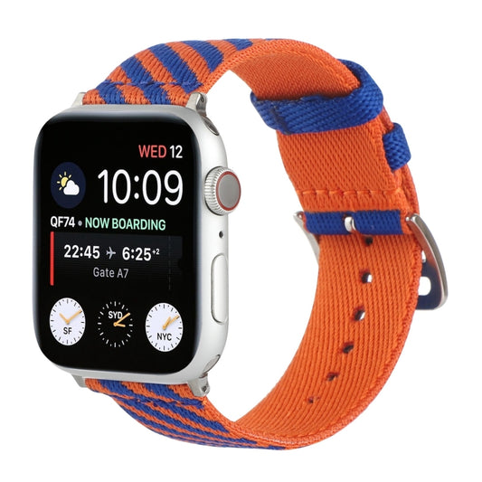 Nylon Single Loop Watch Band For Apple Watch Ultra 49mm&Watch Ultra 2 49mm / Series 9&8&7 45mm / SE 3&SE 2&6&SE&5&4 44mm / 3&2&1 42mm(Orange+Black) - Watch Bands by buy2fix | Online Shopping UK | buy2fix