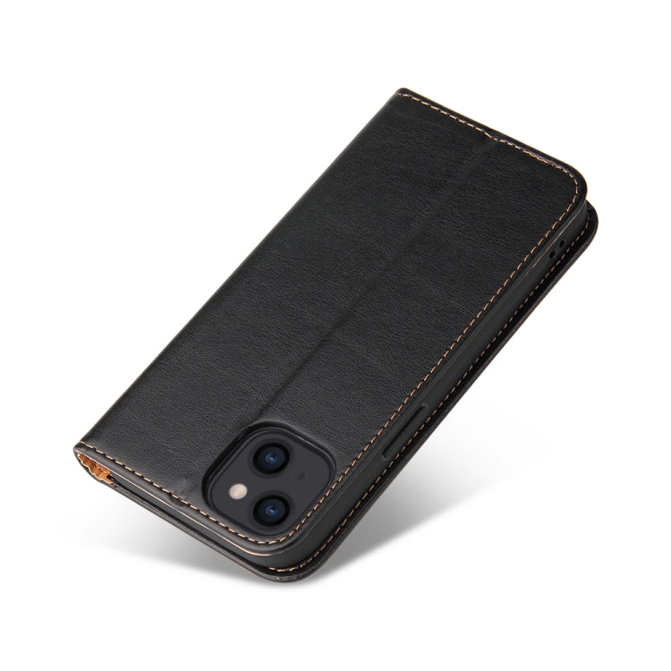 For iPhone 13 mini Fierre Shann PU Leather Texture Horizontal Flip Leather Case with Holder & Card Slots & Wallet (Black) - iPhone 13 mini Cases by FIERRE SHANN | Online Shopping UK | buy2fix