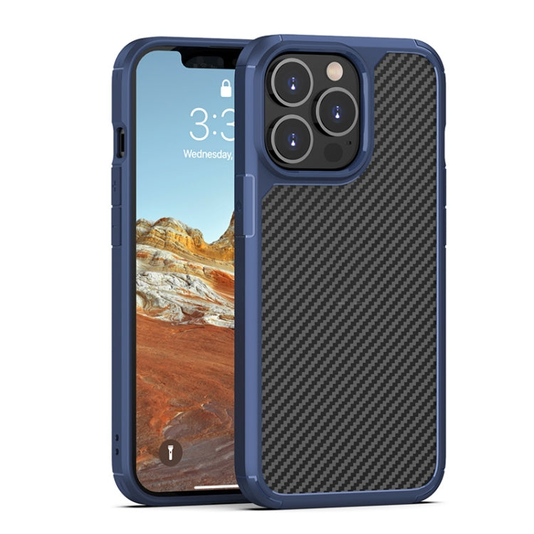 For iPhone 13 Pro Pioneer Carbon Fiber Texture Shockproof TPU + PC Case (Blue) - iPhone 13 Pro Cases by buy2fix | Online Shopping UK | buy2fix