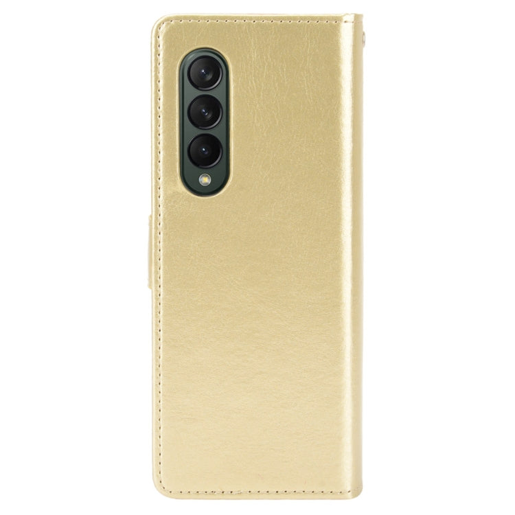 For Samsung Galaxy Z Fold3 5G Crazy Horse Texture Horizontal Flip Leather Case with Holder & Card Slots & Lanyard(Gold) - Galaxy Phone Cases by GKK | Online Shopping UK | buy2fix