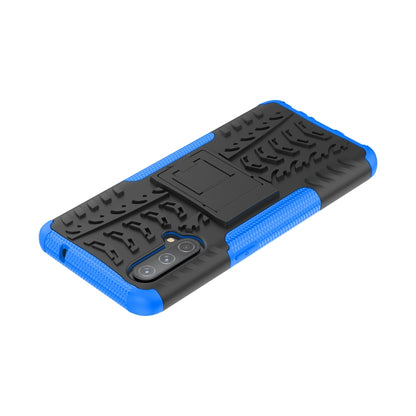 For OnePlus Nord CE 5G Tire Texture Shockproof TPU+PC Protective Case with Holder(Blue) - OnePlus Cases by buy2fix | Online Shopping UK | buy2fix