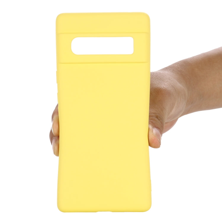 Pure Color Liquid Silicone Shockproof Full Coverage Case For Google Pixel 6 Pro(Yellow) - Google Cases by buy2fix | Online Shopping UK | buy2fix