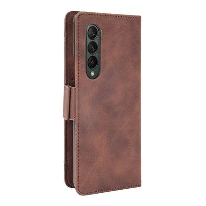 For Samsung Galaxy Z Fold3 5G Skin Feel Calf Pattern Horizontal Flip Leather Case with Holder & Card Slots & Photo Frame(Brown) - Galaxy Phone Cases by GKK | Online Shopping UK | buy2fix