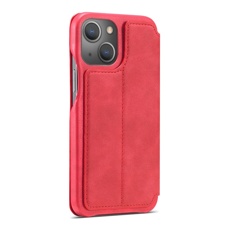 For iPhone 13 LC.IMEEKE Hon Ancient Series Horizontal Flip Leather Case with Holder & Card Slot(Red) - iPhone 13 Cases by LC.IMEEKE | Online Shopping UK | buy2fix