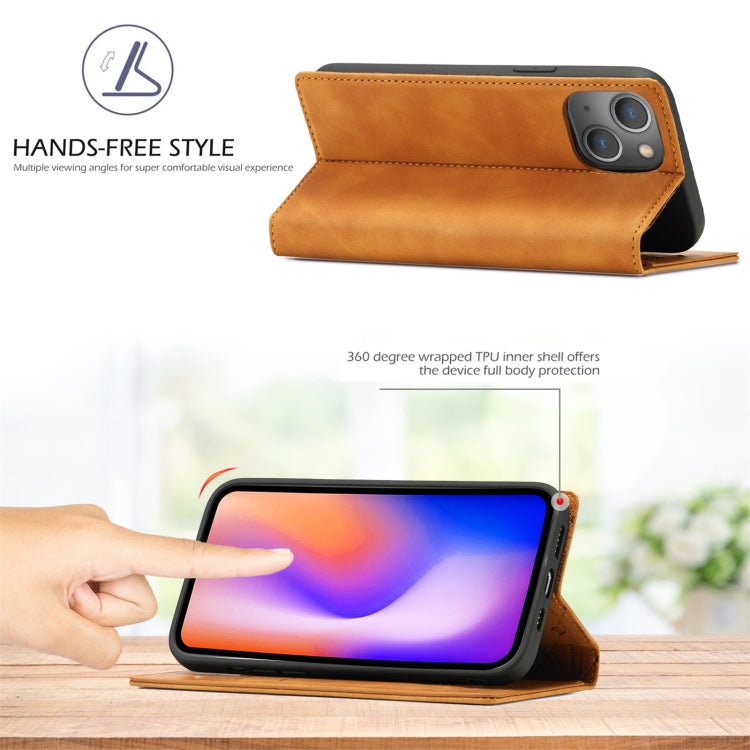 For iPhone 13 LC.IMEEKE Strong Magnetic PU + Matte TPU Horizontal Flip Leather Case with Holder & Card Slots & Wallet(Brown) - iPhone 13 Cases by LC.IMEEKE | Online Shopping UK | buy2fix