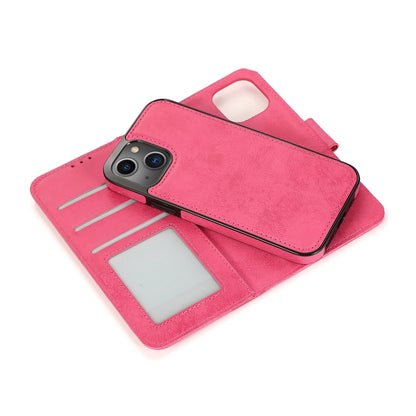 For iPhone 13 mini Retro 2 in 1 Detachable Horizontal Flip Leather Case with Card Slots & Wallet For  iPhone 13 Mini(Pink) - iPhone 13 mini Cases by buy2fix | Online Shopping UK | buy2fix