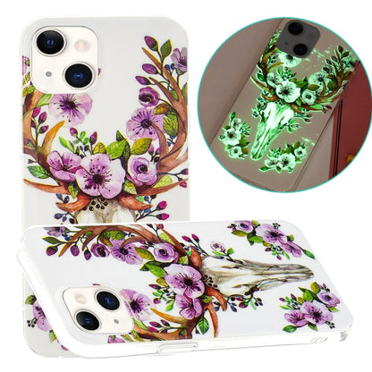 For iPhone 13 mini Luminous TPU Soft Protective Case (Flower Deer) - iPhone 13 mini Cases by buy2fix | Online Shopping UK | buy2fix