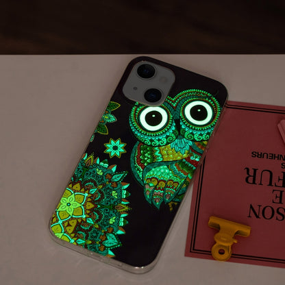 For iPhone 13 mini Luminous TPU Soft Protective Case (Blue Owl) - iPhone 13 mini Cases by buy2fix | Online Shopping UK | buy2fix