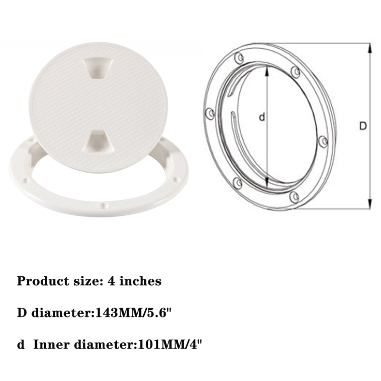 A5941 4 inch Boat / Yacht Round Deck Cover Hatch Case with Screws - Marine Accessories & Parts by buy2fix | Online Shopping UK | buy2fix