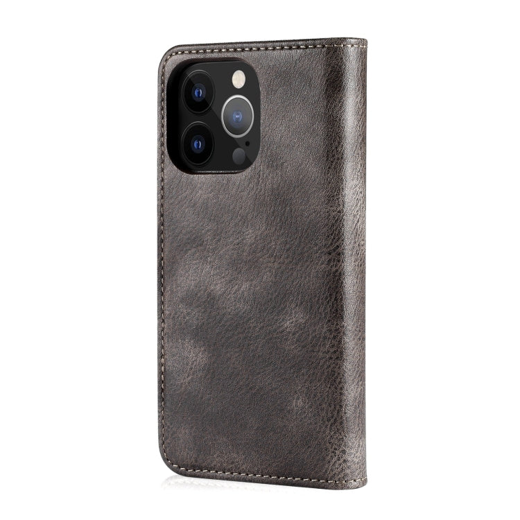 For iPhone 13 Pro DG.MING Crazy Horse Texture Flip Detachable Magnetic Leather Case with Holder & Card Slots & Wallet (Grey) - iPhone 13 Pro Cases by DG.MING | Online Shopping UK | buy2fix