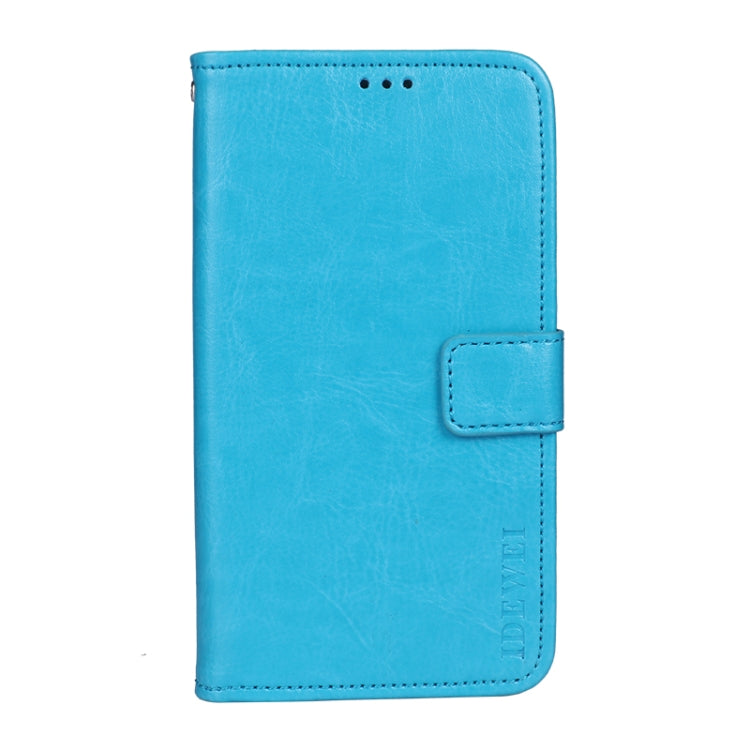 idewei Crazy Horse Texture Horizontal Flip Leather Case with Holder & Card Slots & Wallet For Motorola Edge 20 Pro(Sky Blue) - Motorola Cases by idewei | Online Shopping UK | buy2fix