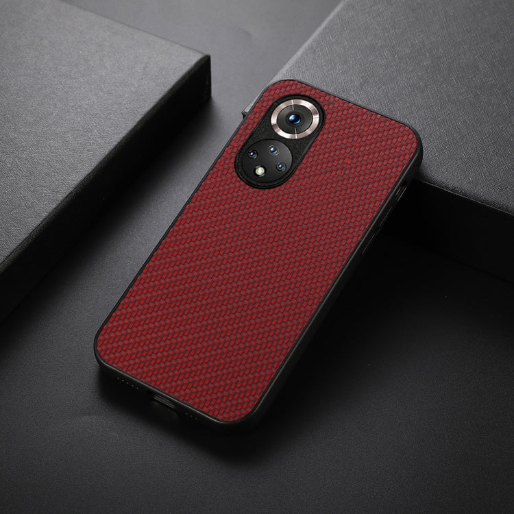 For Honor 50 Accurate Hole Carbon Fiber Texture Shockproof Case(Red) - Honor Cases by buy2fix | Online Shopping UK | buy2fix