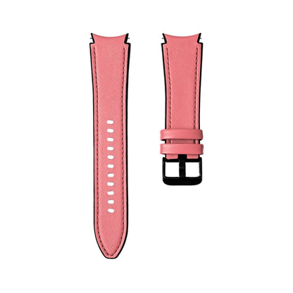 For Samsung Galaxy Watch4 Silicone + Leather Black Buckle Watch Band(Pink) - Watch Bands by buy2fix | Online Shopping UK | buy2fix