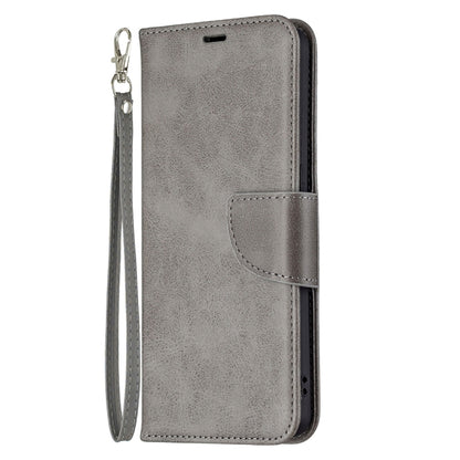 For OPPO Reno6 5G Retro Lambskin Texture Pure Color Horizontal Flip PU Leather Case with Holder & Card Slots & Wallet & Lanyard(Grey) - OPPO Cases by buy2fix | Online Shopping UK | buy2fix