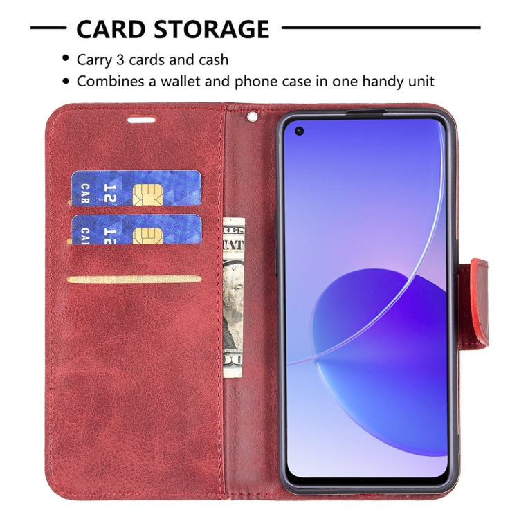 For OPPO Reno6 5G Retro Lambskin Texture Pure Color Horizontal Flip PU Leather Case with Holder & Card Slots & Wallet & Lanyard(Red) - OPPO Cases by buy2fix | Online Shopping UK | buy2fix