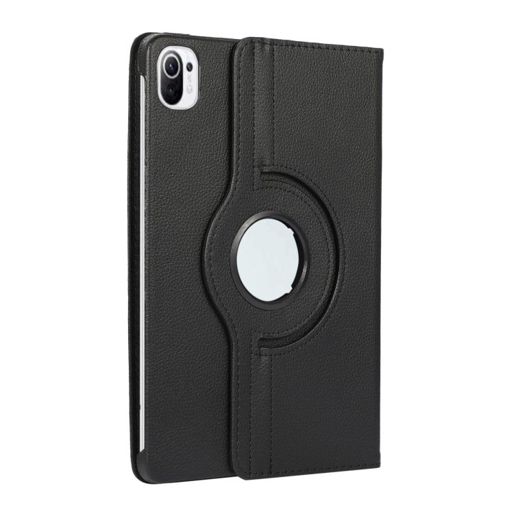 For Xiaomi Pad 5 Pro / Pad 5 360 Degree Rotation Litchi Texture Flip Leather Case with Holder(Black) - More Tablet Cases by buy2fix | Online Shopping UK | buy2fix