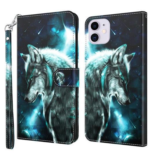 For iPhone 13 mini 3D Painting Pattern Horizontal Flip TPU + PU Leather Case with Holder & Card Slots & Wallet (Wolf) - iPhone 13 mini Cases by buy2fix | Online Shopping UK | buy2fix