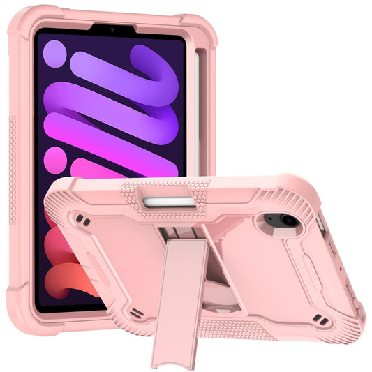 For iPad mini 6 Silicone + PC Shockproof Protective Tablet Case with Holder(Rose Gold) - iPad mini 6 Cases by buy2fix | Online Shopping UK | buy2fix